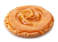 Bread cookie with caramel cream stock photography Bread cookie with caramel cream stock photography