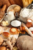 Bread, Flour, Milk, Oil Royalty Free Stock Photo Bread, Flour, Milk, Oil Royalty Free Stock Photo