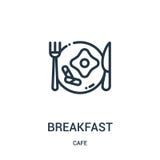 breakfast icon vector from cafe collection. Thin line breakfast outline icon vector illustration. Linear symbol stock illustration breakfast icon vector from cafe collection. Thin line breakfast outline icon vector illustration. Linear symbol stock illustration