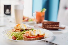 Breakfast in the interior royalty free stock photography Breakfast in the interior royalty free stock photography