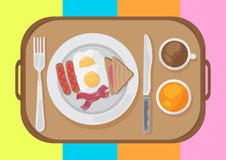 Breakfast set flat design top view. Vector. Illustration. vector illustration Breakfast set flat design top view. Vector. Illustration. vector illustration