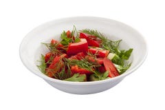 Breakfast. Vegetable salad with tomato and cucumber royalty free stock image Breakfast. Vegetable salad with tomato and cucumber royalty free stock image