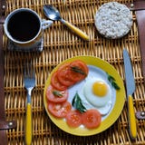 Breakfast on a wicker basket royalty free stock images Breakfast on a wicker basket royalty free stock images