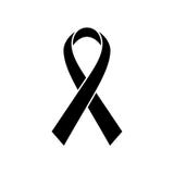 Breast Cancer Awareness Ribbon icon. Symbol of women healthcare. Simple black vector illustration
