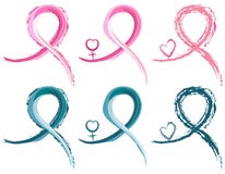 Breast cancer and ovarian cancer ribbons