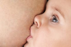 Breastfeeding Baby Close-up Stock Photography