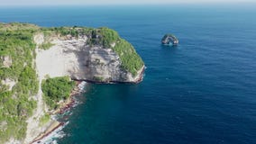 Breathtaking Drone Shot of Banah Cliff at Nusa Penida, Bali - Indonesia