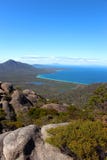 Breathtaking view over wineglass bay from the lookout at coles bay stock image Breathtaking view over wineglass bay from the lookout at coles bay stock image