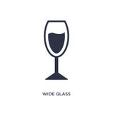 bred exponeringsglassymbol på vit bakgrund Enkel beståndsdelillustration från bistro- och restaurangbegrepp vektor illustrationer bred exponeringsglassymbol på vit bakgrund Enkel beståndsdelillustration från bistro- och restaurangbegrepp vektor illustrationer