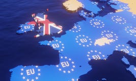 Brexit - карта ЕС иллюстрации 3D иллюстрация вектора Brexit - карта ЕС иллюстрации 3D иллюстрация вектора