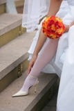 Bride Adjusting Her Shoes Stock Images Bride Adjusting Her Shoes Stock Images