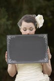 Bride And Blank Board Stock Photography