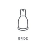 Bride linear icon. Modern outline Bride logo concept on white ba vector illustration Bride linear icon. Modern outline Bride logo concept on white ba vector illustration