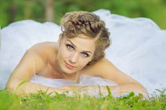 Bride On A Swing Royalty Free Stock Photography