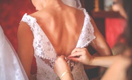 The bride is preparing for the wedding ceremony royalty free stock photography The bride is preparing for the wedding ceremony royalty free stock photography