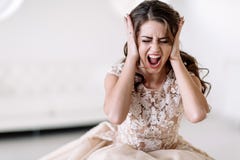 The bride screams