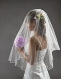 Bride Veil Portrait, Wedding Bridal Hair Style, Flowers Bouquet Royalty Free Stock Photography Bride Veil Portrait, Wedding Bridal Hair Style, Flowers Bouquet Royalty Free Stock Photography