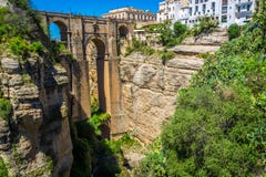 Bridge Of Ronda, One Of The Most Famous White Villages Of Malaga, Andalusia, Spain Stock Images