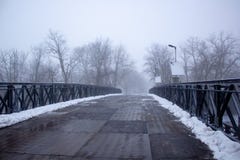 Bridge in a snowing day Niagara Falls State Park stock photography Bridge in a snowing day Niagara Falls State Park stock photography
