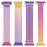 Bright ancient columns set on white background vector illustration Bright ancient columns set on white background vector illustration