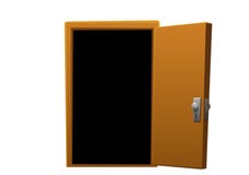 Open Brown Door On Black Royalty Free Stock Images - Image: 8002639