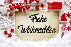 Bright Decoration, Calligraphy Frohe Weihnachten Means Merry Christmas royalty free stock image Bright Decoration, Calligraphy Frohe Weihnachten Means Merry Christmas royalty free stock image