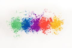 Bright eye shadows in different colors of the rainbow, scattered on a white background. royalty free stock photos Bright eye shadows in different colors of the rainbow, scattered on a white background. royalty free stock photos