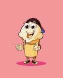 Vector art of color smile ice cream mascot young fun and stylish on pink background isolated. cartoon concept. Doodle style. stock illustration Vector art of color smile ice cream mascot young fun and stylish on pink background isolated. cartoon concept. Doodle style. stock illustration