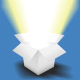 Bright Light Shines In Open White Carton Stock Image Bright Light Shines In Open White Carton Stock Image