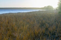 Bright morning landscape scene over beautiful lake Stock Photography Bright morning landscape scene over beautiful lake Stock Photography