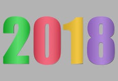 Bright multicolored figures 2018 on a gray background vector illustration Bright multicolored figures 2018 on a gray background vector illustration