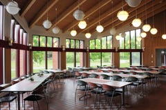 A modern college dining hall stock images A modern college dining hall stock images