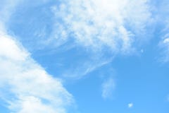 Bright Summer Blue Sky & Clouds Stock Photo