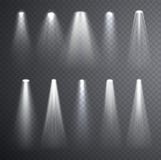 Bright white light beam. Glowing light effects isolated on check vector illustration Bright white light beam. Glowing light effects isolated on check vector illustration