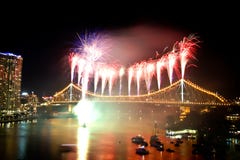 Brisbane City Storey Bridge Riverfire Fireworks Stock Photos Brisbane City Storey Bridge Riverfire Fireworks Stock Photos