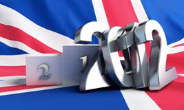 Britain flag on it a pedestal. London 2012 vector illustration Britain flag on it a pedestal. London 2012 vector illustration