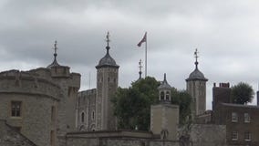 Britische Flagge auf das Schloss Britische Flagge auf das Schloss