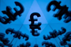 British Currency Symbol With Many Mirroring Images stock photo British Currency Symbol With Many Mirroring Images stock photo