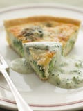 Broccoli and Roquefort Quiche with Broccoli sauce