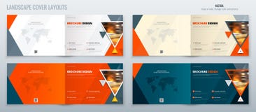 Brochure landscape template layout, cover design annual report, magazine, flyer or booklet in A4 with triangle geometric royalty free illustration Brochure landscape template layout, cover design annual report, magazine, flyer or booklet in A4 with triangle geometric royalty free illustration