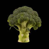 Brocoli d'isolement sur le fond noir Configuration plate image stock Brocoli d'isolement sur le fond noir Configuration plate image stock