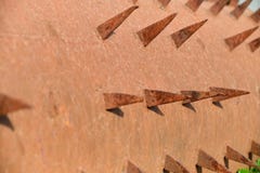 Broddar textur, rostig åldrig yttersida för grov spikmetall arkivfoto Broddar textur, rostig åldrig yttersida för grov spikmetall arkivfoto