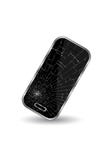 Broken black cell phone over white background royalty free illustration Broken black cell phone over white background royalty free illustration