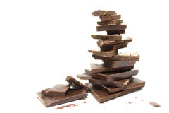 Broken Chocolate Bar On A White Background Broken Chocolate Bar On A White Background