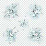 Broken glass. Realistic cracked crushed deforming mirrors crash ice, shattered screen window, bullet glass hole. Vector royalty free illustration Broken glass. Realistic cracked crushed deforming mirrors crash ice, shattered screen window, bullet glass hole. Vector royalty free illustration