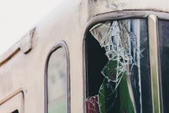 Broken glass of the train royalty free stock image Broken glass of the train royalty free stock image