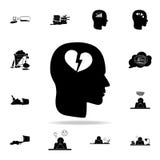 a broken heart in the head icon. Detailed set of chaos element icons. Premium graphic design. One of the collection icons for stock illustration a broken heart in the head icon. Detailed set of chaos element icons. Premium graphic design. One of the collection icons for stock illustration