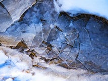 Broken ice in a mountain river. Ice is broken like a display stock photography Broken ice in a mountain river. Ice is broken like a display stock photography