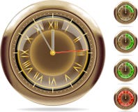 Bronze clocks set #2 | Vector.ai 10. 5 (or 1) minute till 12. Detailed image set of bronze retro chronometer and 1 minute timer. Used blends and meshes. Can fit royalty free illustration Bronze clocks set #2 | Vector.ai 10. 5 (or 1) minute till 12. Detailed image set of bronze retro chronometer and 1 minute timer. Used blends and meshes. Can fit royalty free illustration