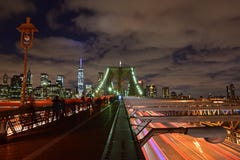 Brooklyn Bridge at Twilight with dramatic cloud royalty free stock images Brooklyn Bridge at Twilight with dramatic cloud royalty free stock images